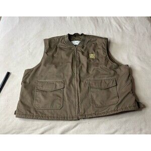 Vintage UPS Workwear Vest Brown USA Made 1990s Size 3XL G.A. Rivers